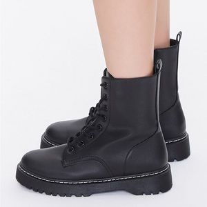 Black combat boots